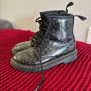 Dr. Martens Kids Black Glitter Boots